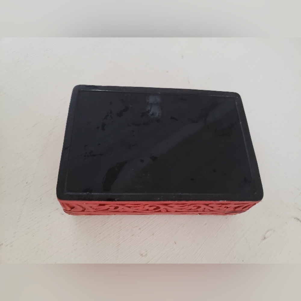 Vintage Cinnabar Box, Used, Red - Picture 6 of 8